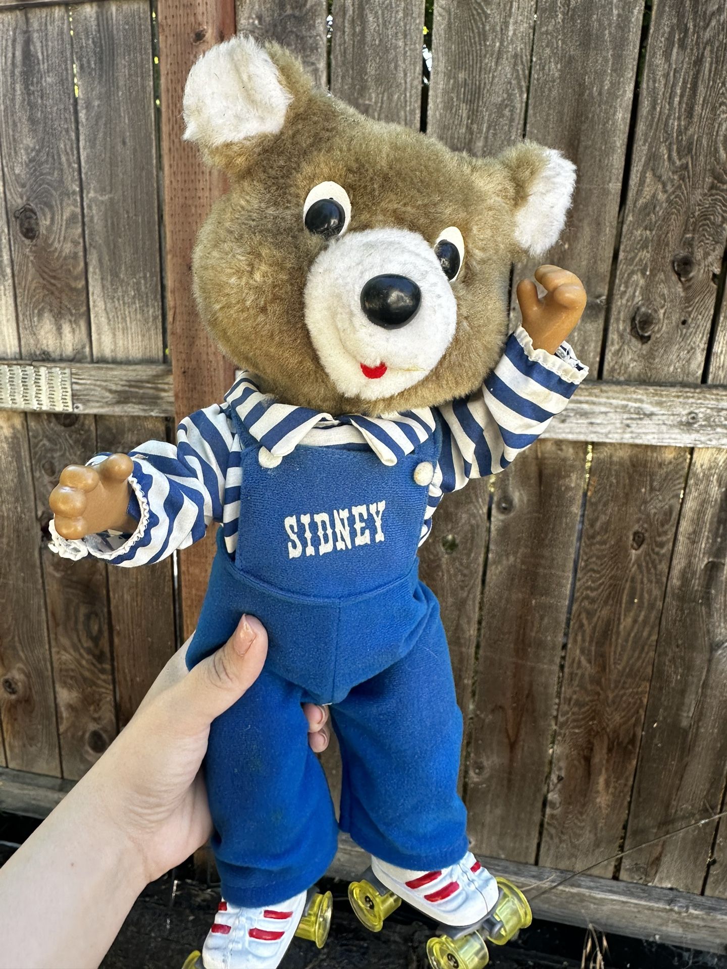 Vintage Skating Teddy Bear Figure Figurine Collectible