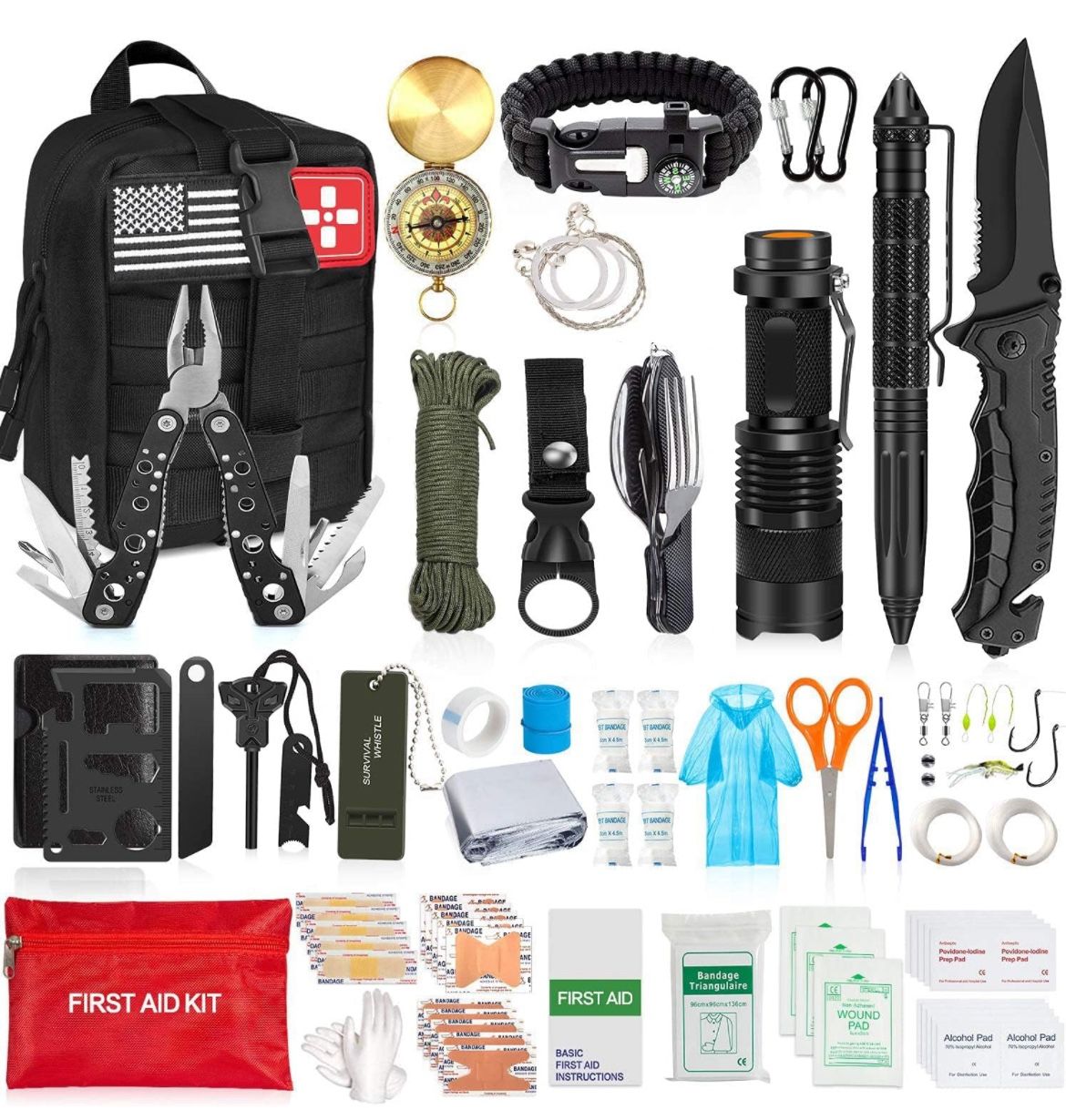 Emergency Survival Kit First Aid Bug out Military Prepper Kit 