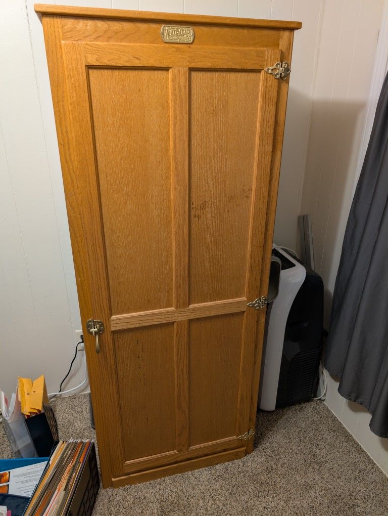  White Clad Simmons Hardware computer armoire desk