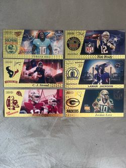 $10 Each-NFL 24kt Gold Foil Plated Collector Bills