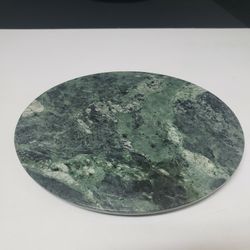 8" round green marble tray