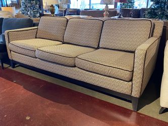 Cocoa Brown Geometric Patterned 3-Seater Sofa