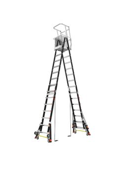Little Giant Ladders Adjustable Safety Cage M8 14-ft ( 19.9-ft Reach Height) Fiberglass Type 1AA - 375 Ibs. Load Capa...