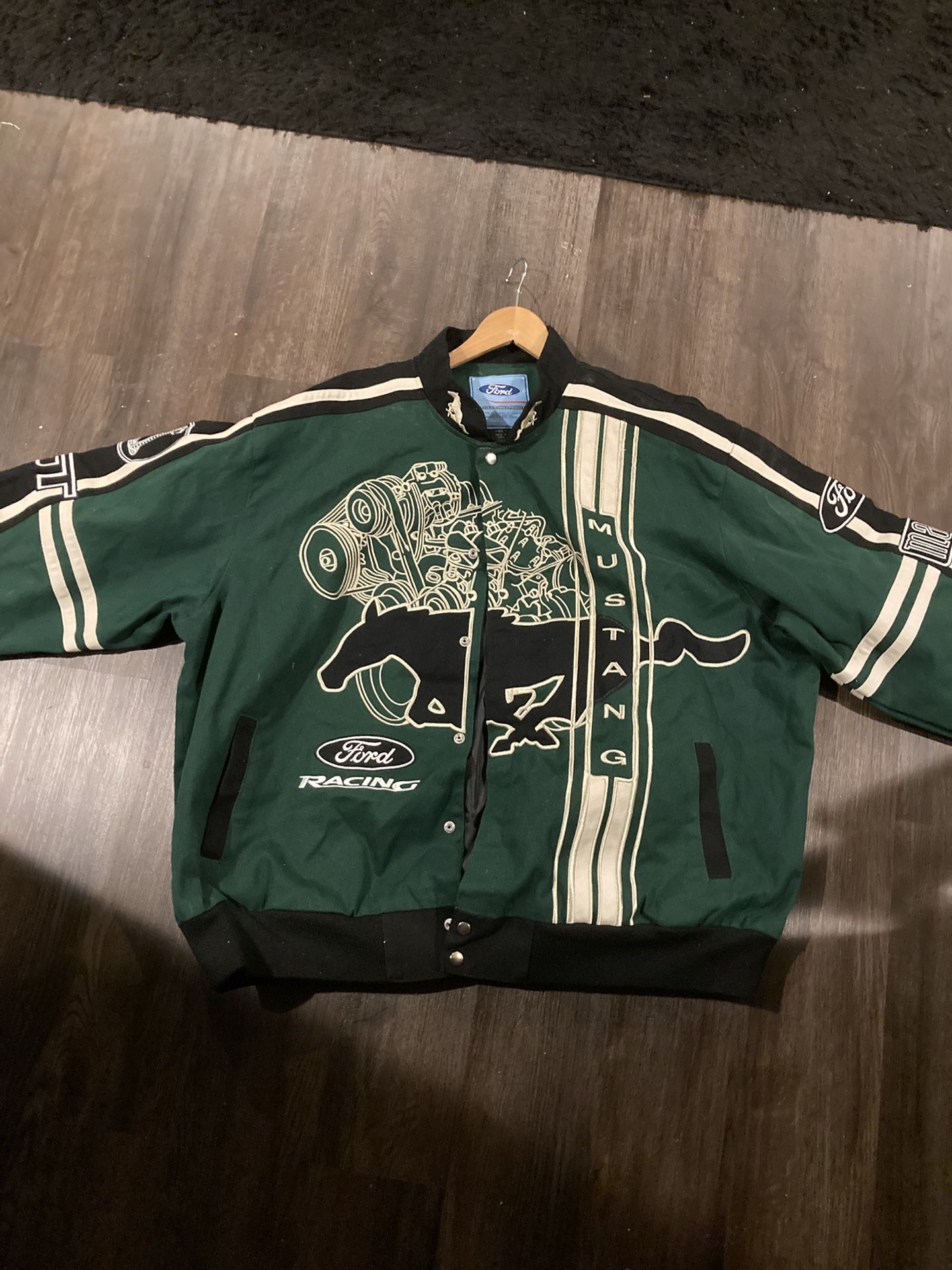 Ford Green and Black Varsity Bomber Jacket