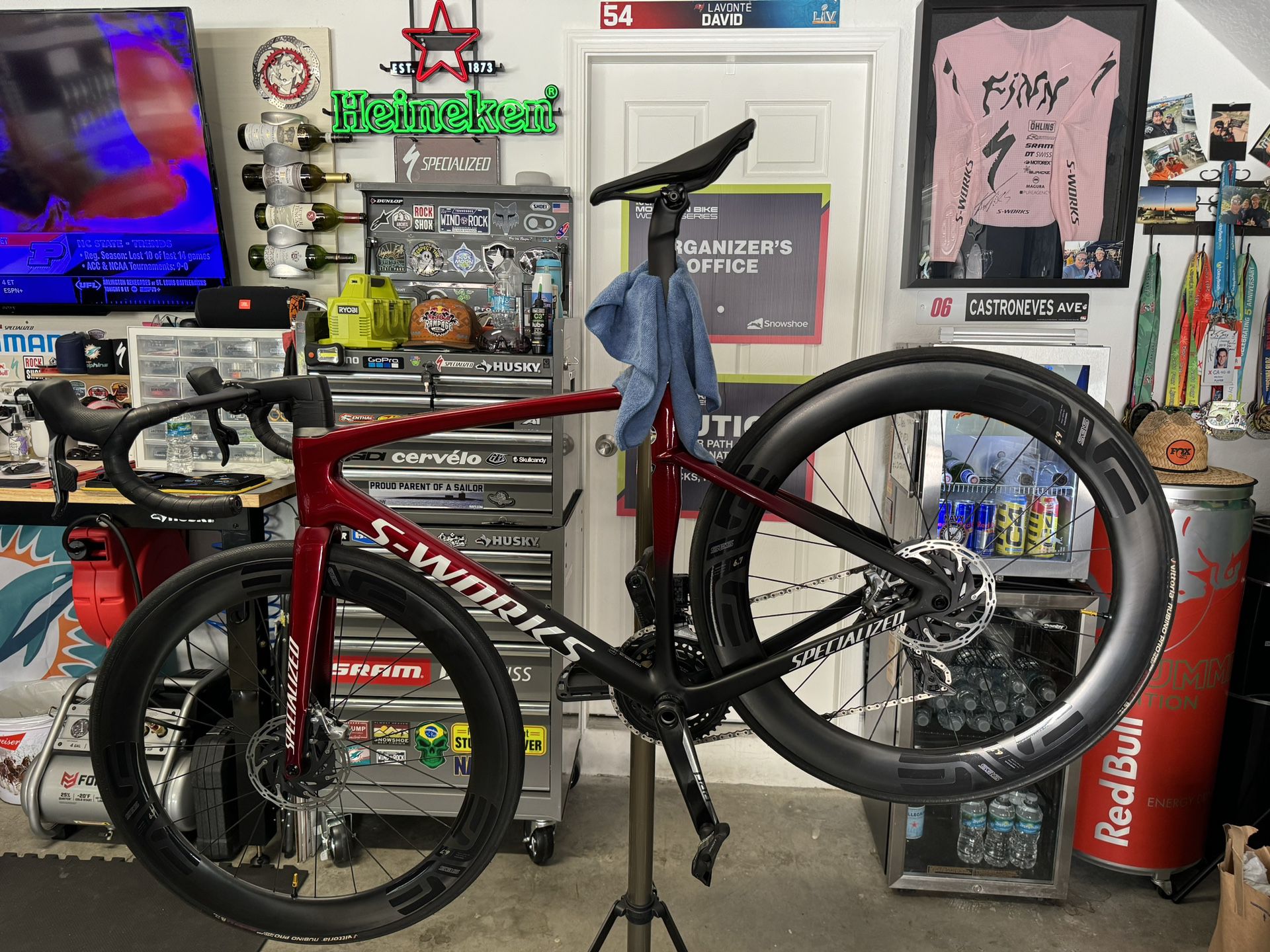 Brand New Specialized Road Bike Carbon S-Works Tarmac SL-7 Bicycle Sram Red Enve Wheels 6.7