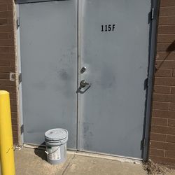 Double steel doors