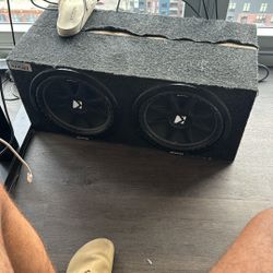 Box car subwoofer box with kicker subwoofers
