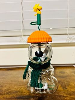 Peanuts x Starbucks Snoopy Glass Cup- New- Limited Edition
