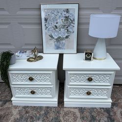 Set Of 2 Freshly Refinished Nightstands 
