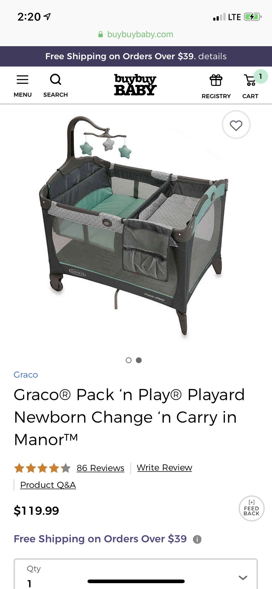 Graco playard and changing table