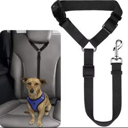 Car Safety Belt Adjustable Harness Collar For Dogs (Black)