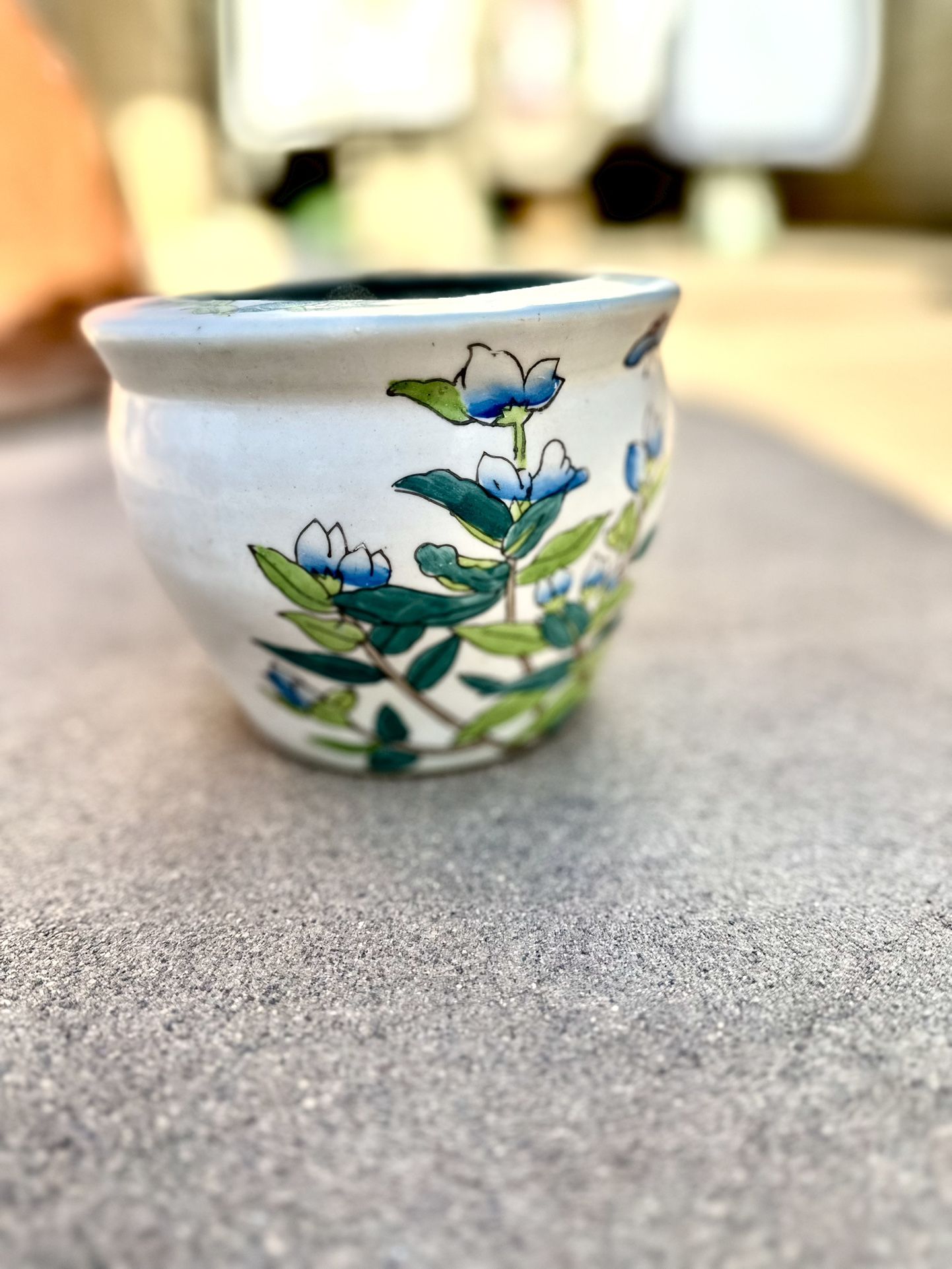 Ceramic Pottery With Flower Design Painting 