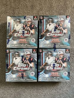 2025 Topps Chrome Football Mega Box Factory Sealed NFL Lot of 4