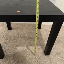 Square black end table
