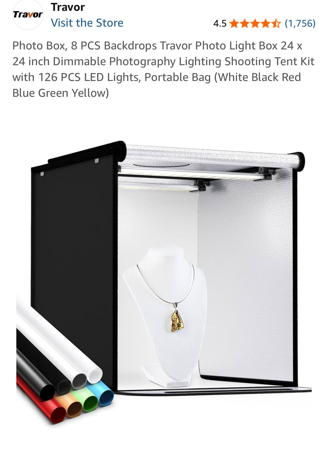 Travor Photo Light Box 8 PCS 24”x24” 126 PCS Lights