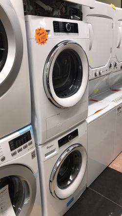 White front-load washer and dryer set
