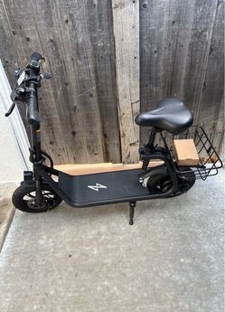 Electric Seated Scooter with Basket