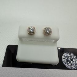 Brand New VVS Square Crescent Moissanite Studs💎 (Screw Back) (Sterling Silver)