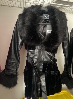 Killstar Black Faux-Fur Coat