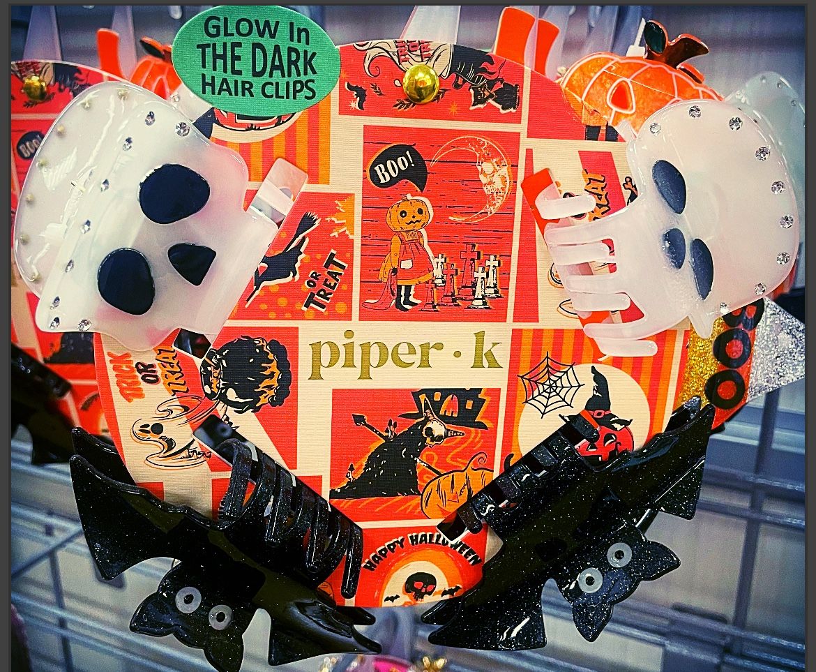 Glow-in-the-Dark Halloween Hair Clips Spooky