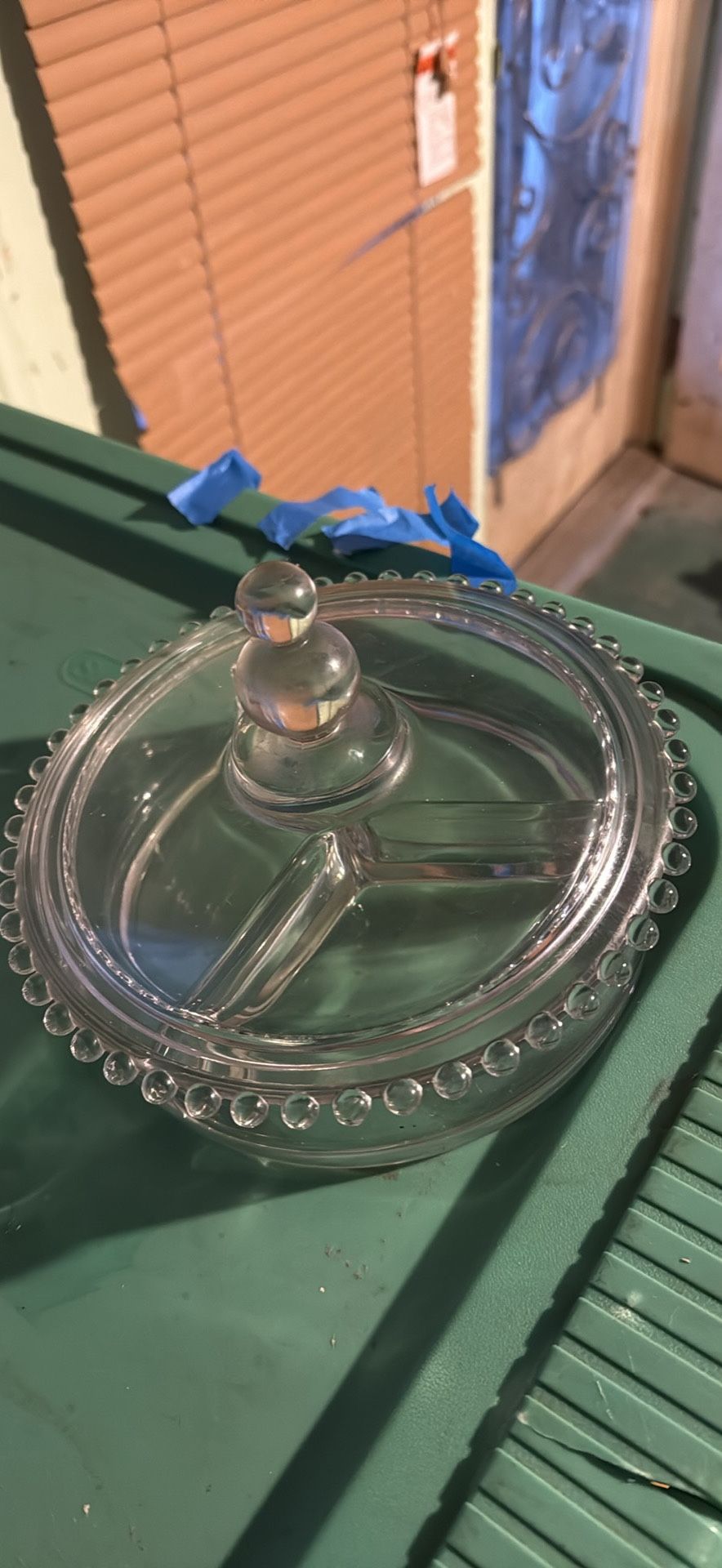 Antique glass candy dish