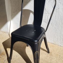 Metal Indoor-Outdoor Chairs Distressed Style Kitchen Dining Chairs