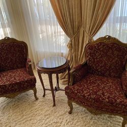 Chairs And Stand Antique