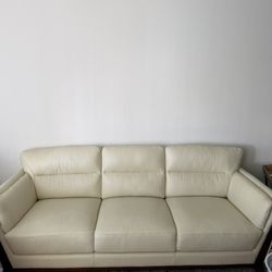 Leather Mid-century Modern Style Sofa