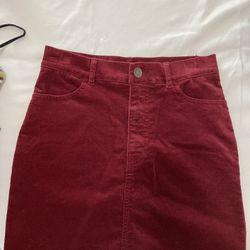 Forever21 Red Velvet Pencil Skirt - Size S