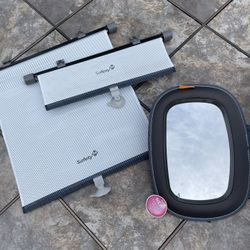 Bundle of Brica Car Seat Baby Mirror and 2  Sun Shades