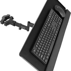 VIVO Universal 26 Inch Keyboard and Mouse Tray Pole Mount, 360 Degree Rotation, Neutral Writing Position, Black, Mount-POLEKB