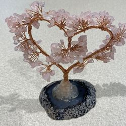 Rose Quartz Copper Wire Tree