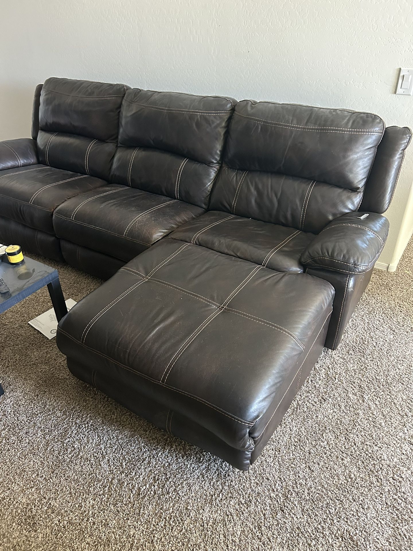 Brown Leather Couch