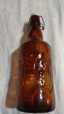 Antique Fischer Brown swing top Beer Bottle