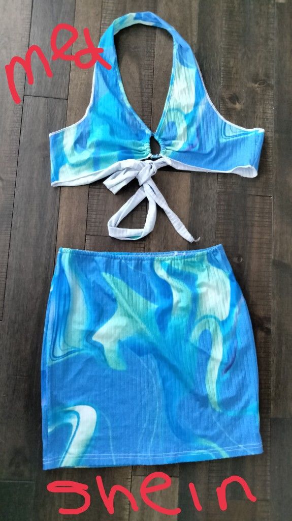 Ladies size medium Shein 2 PC. top/ skirt