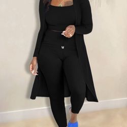 3 Piece Pants Set With Cardigan (Large)