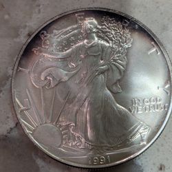 1991 American Silver One Dollar 