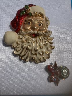 Santa Clause Pin With Ornament Pin