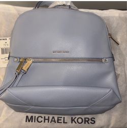 Michael Kors light blue backpack