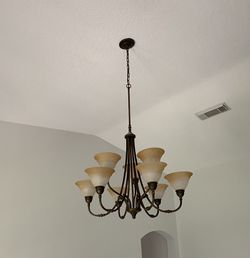 Chandelier and 2 wall sconces