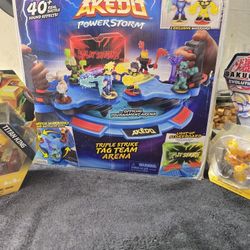 Akedo Powerstorm Triple Strike Tag Team Arena With 2 Bonus Figures 