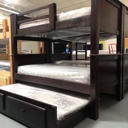 Triple Bunk Bed With Mattress Included 