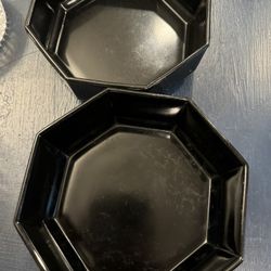 2 Octagon Glass Bowls Arcoroc France Octime 