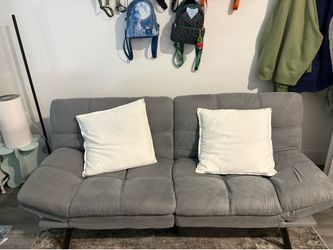 Gray adjustable futon