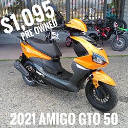 Amigo GTO 50 scooter pre-owned $1,095 cash price plus taxes and fees 