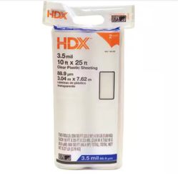 HDX 10 ft. x 25 ft. Clear 3.5 mil Plastic Sheeting (2-Pack)