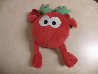 New Soft Plush Red & Green Squeaker Dog Toy