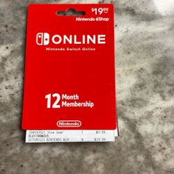 Nintendo Switch On Line 12 Month Membership