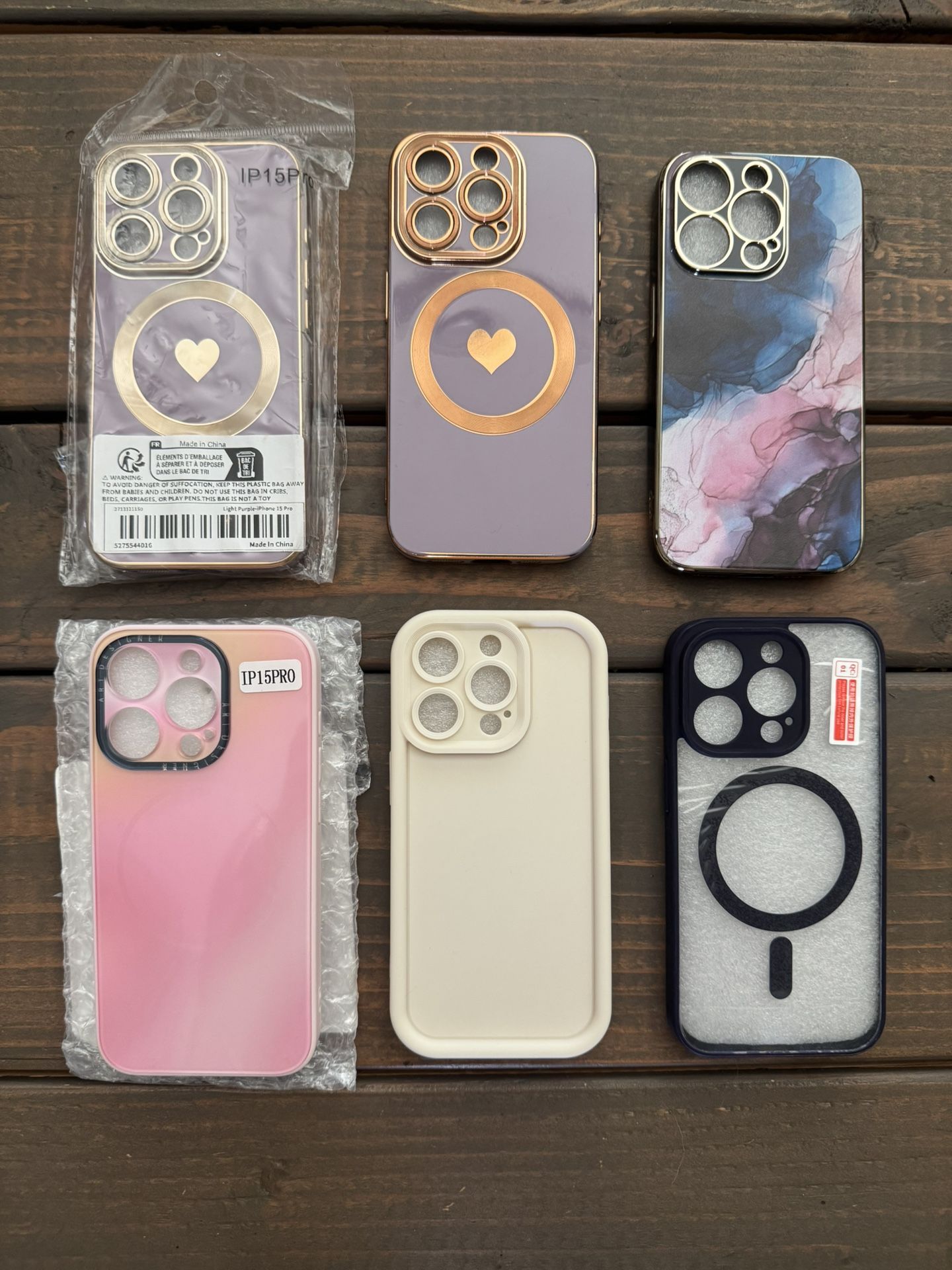 Bundle of Six iPhone 15 Pro Phone MagSafe Cases & Covers 
