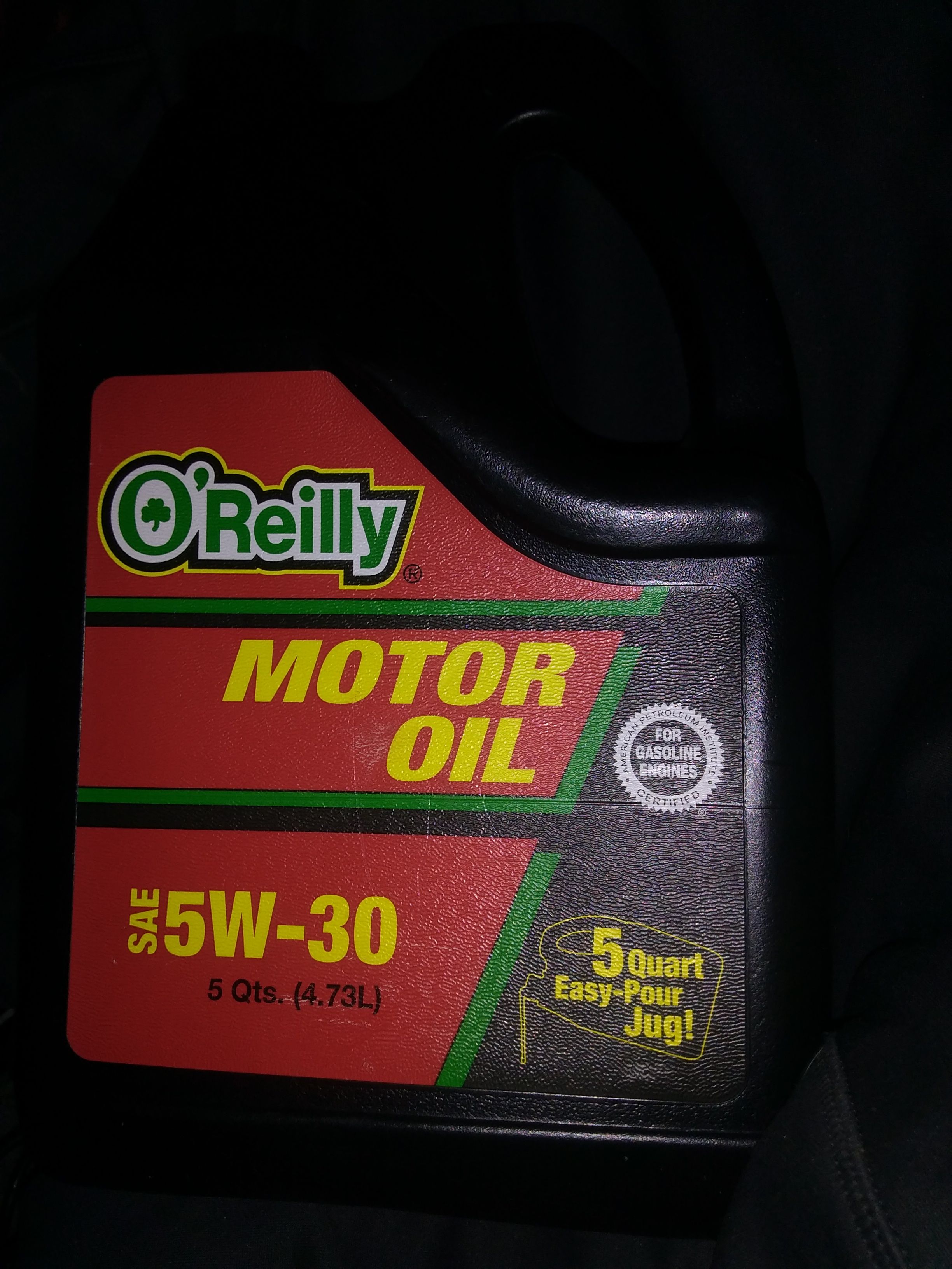 5 Quart Jug of O'Reilly Premium SAE 5W-30 MOTOR OIL